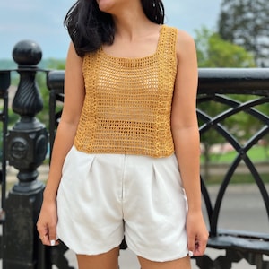 Lacy crochet tank top crochet pattern PDF & video tutorial