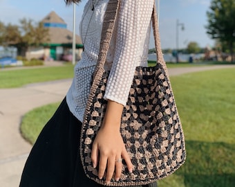 crochet granny square tote bag pattern PDF & video tutorial