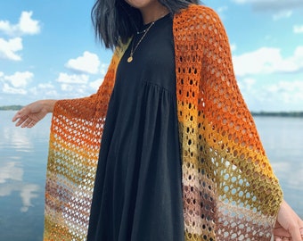Crochet Wrap/Shawl pattern PDF and video tutorial