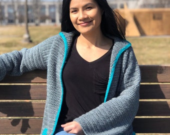 Crochet Cardigan Pattern for sizes XS - XXL Pdf file and video tutorial, Lightweight summer crochet cardigan pattern