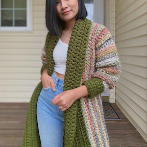 Crochet cardigan pattern pdf & tutorial us women's XS( S, M, L, XL, XXL ), crochet cardigan, crochet long cardigan, crochet cardigan pattern