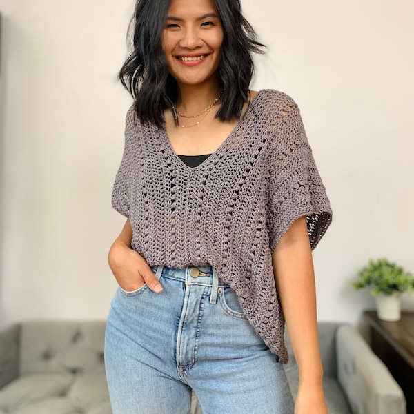 Crochet Summer Top Pattern: Women's Blouse, XS-XXL (PDF Pattern)