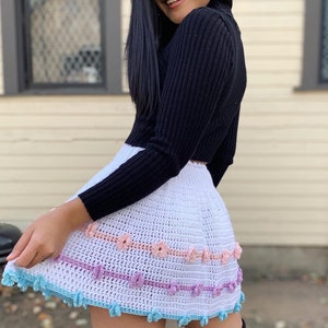 Crochet Skirt Pattern, pdf file, photo tutorial and video tutorial, includes US women's sizes XS-XXL. crochet pattern image 2