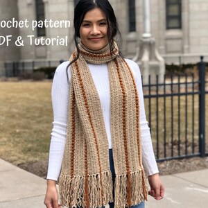 Crochet scarf pattern : PDF file and video tutorial, crochet spring scarf, crochet scarf for women, crochet scarf pattern, crochet pattern