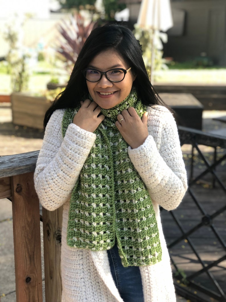 crochet pattern : crochet scarf pattern pdf file and video tutorial, pattern, crochet pattern, scarf pattern image 6