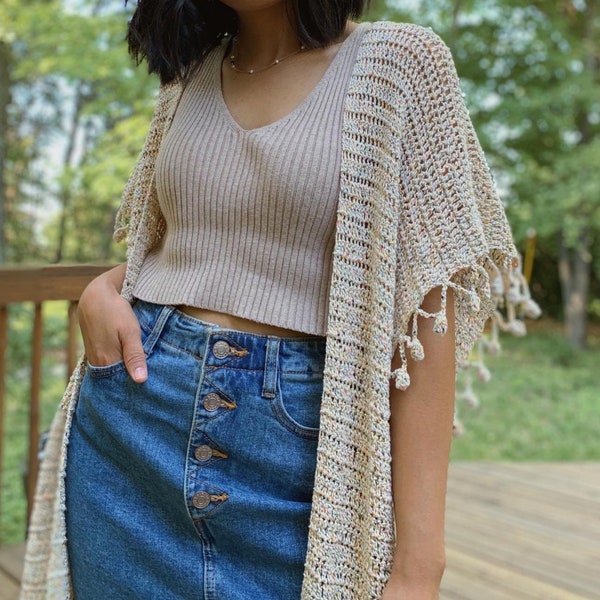 Motif cardigan kimono au crochet | Le modèle au crochet en téléchargement numérique et le didacticiel vidéo comprennent les tailles pour femmes XS-4XL, crochet, modèle