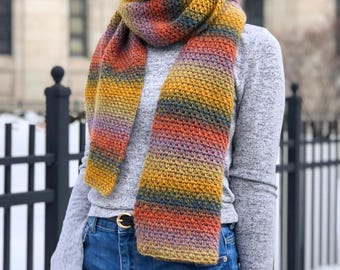 Beginner Crochet Scarf Pattern, Video Tutorial (PDF File)