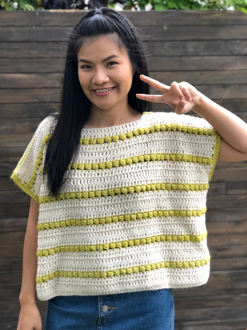 Relaxed Fit Crochet Top Pattern XS-XXL, PDF Includes Video Tutorial image 2