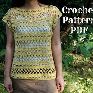 Crochet top pattern PDF XS-XL : By KintcroAddict