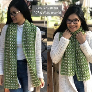 crochet pattern : crochet scarf pattern pdf file and video tutorial, pattern, crochet pattern, scarf pattern image 1