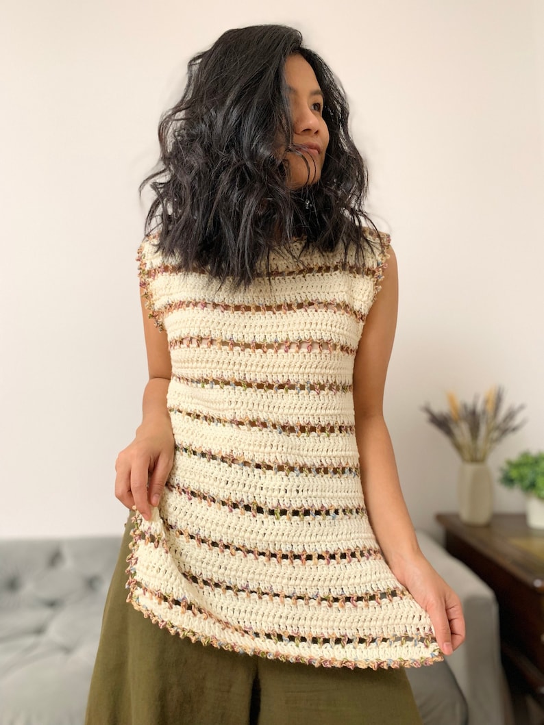 Haptics Floral Crochet Side Slit Knit Top