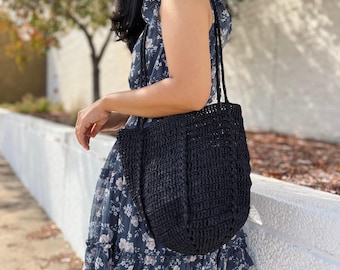 Easy crochet bag pattern printable PDF and video tutorial, easy to customize