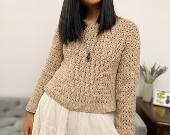 Crisscross Stitch Crochet Sweater Pattern PDF Digital Printable