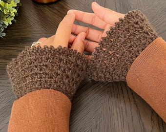 Crochet Wrist Warmers Pattern • Easy Boho Fingerless Gloves (PDF Pattern)