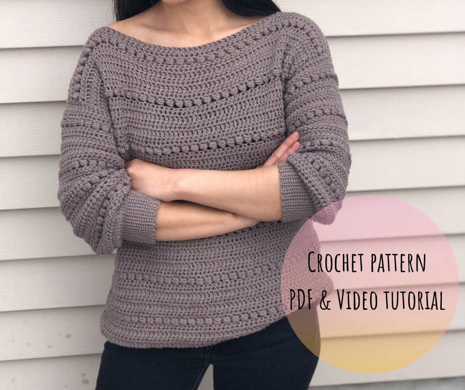 Crochet Sweater Pattern : Us Women's XS XXL PDF File/photo and