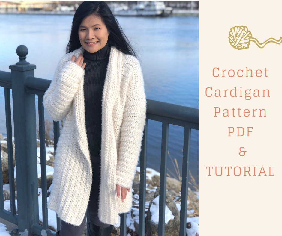 Crochet cardigan pattern pdf & tutorial This pattern made as Etsy