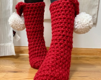 Crochet Christmas stockings pdf pattern easy pattern US women's shoe sizes 5-12 make your own Christmas decorations