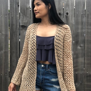 Breezy Crochet Cardigan Pattern for summer, Digital PDF pattern and video tutorial