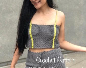 Crochet Pattern : Crochet crop top pattern. Pdf file and video tutorial | US women's sizes XS-XXL. crochet top pattern, crochet summer top