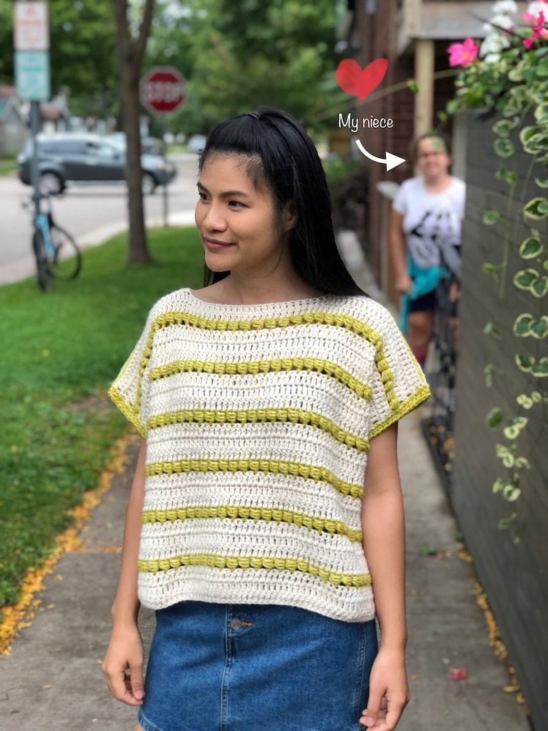 Relaxed Fit Crochet Top Pattern XS-XXL, PDF Includes Video Tutorial image 4