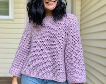 Chunky crochet sweater pattern PDF & video tutorial // Women's sizes XS - XXL