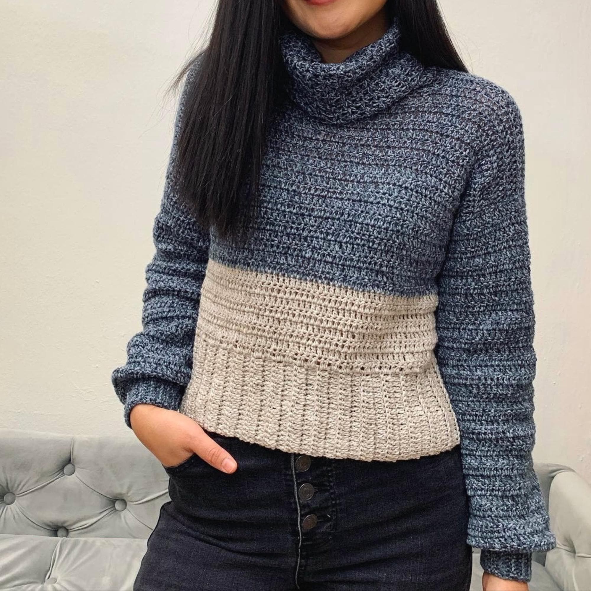 Crochet Turtleneck Sweater Pattern | PDF Digital Download