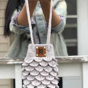 Crochet Pattern : Crochet crocodile stitch crochet bag Pattern, PDF file and video tutorial, crochet bag pattern, crochet bag, crochet purse image 3