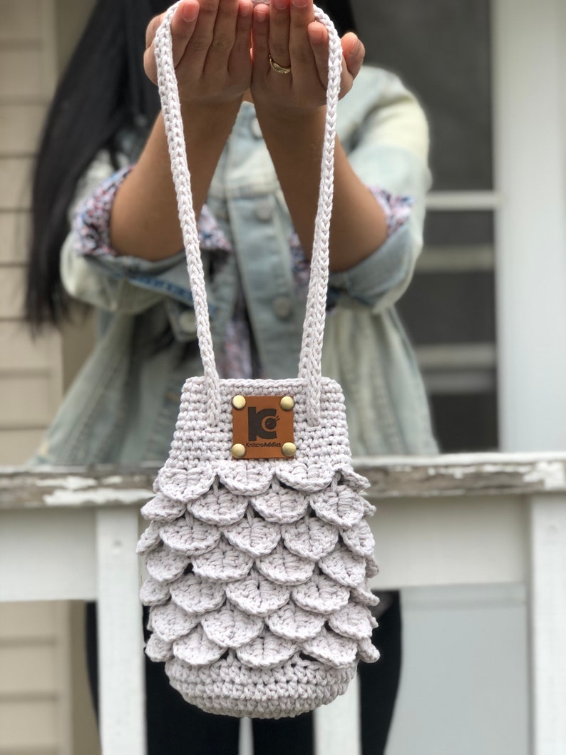 Crochet Pattern : Crochet crocodile stitch crochet bag Pattern, PDF file and video tutorial, crochet bag pattern, crochet bag, crochet purse image 3