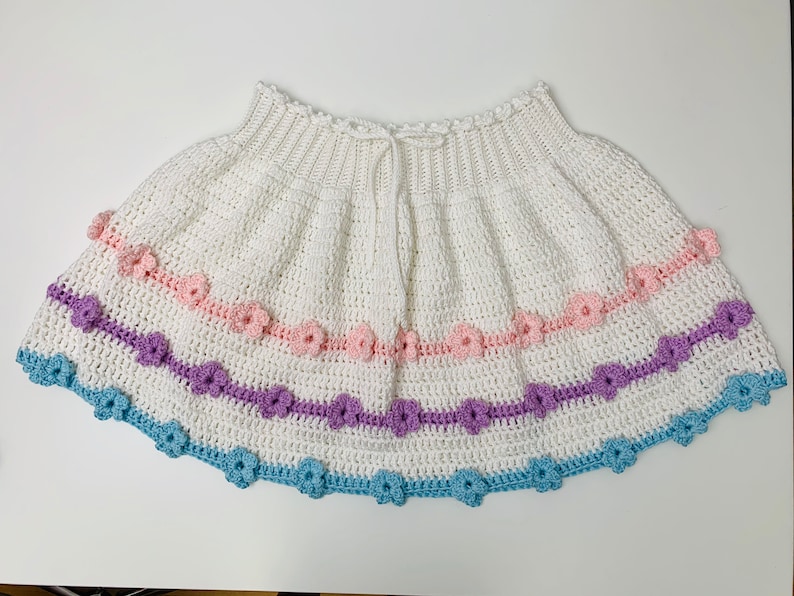 Crochet Skirt Pattern, pdf file, photo tutorial and video tutorial, includes US women's sizes XS-XXL. crochet pattern image 9
