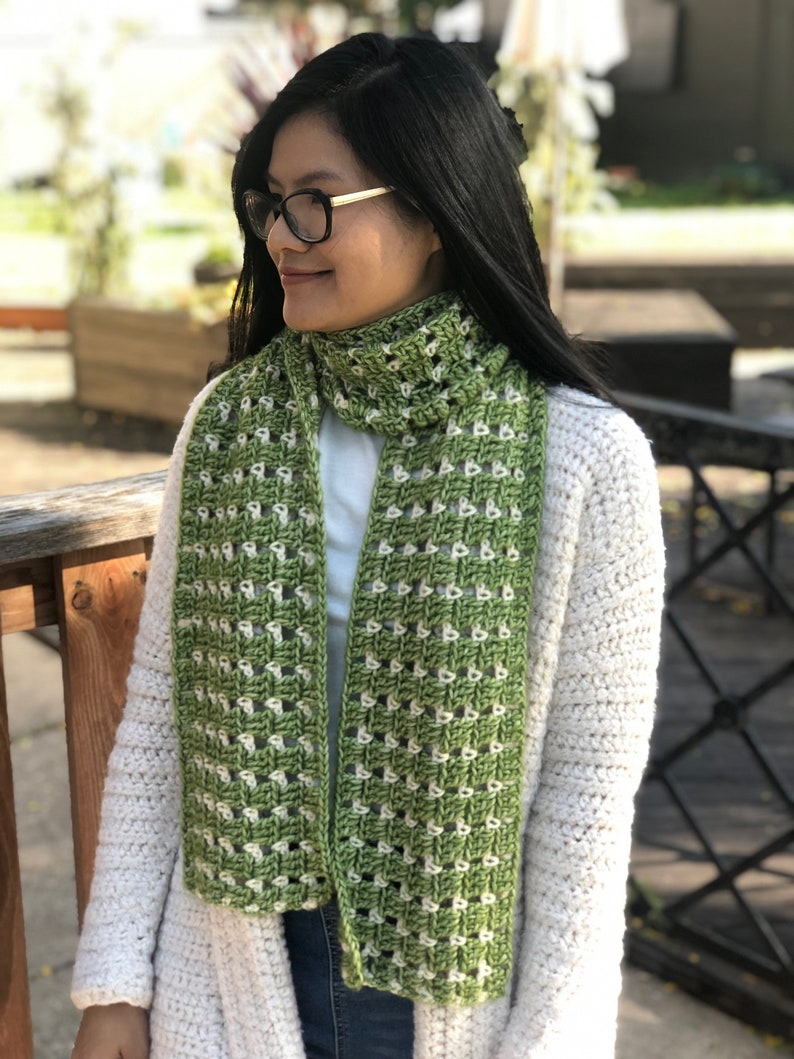 crochet pattern : crochet scarf pattern pdf file and video tutorial, pattern, crochet pattern, scarf pattern image 2