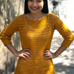 Crochet pattern: crochet sweater/dress pattern, pdf file and video tutorial for us women's XS XXL, crochet, crochet sweater, crochet dress image 8