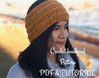 Patrón de diadema de crochet en PDF y vídeo tutorial