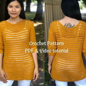 Crochet pattern: crochet sweater/dress pattern, pdf file and video tutorial for us women's XS XXL, crochet, crochet sweater, crochet dress image 6