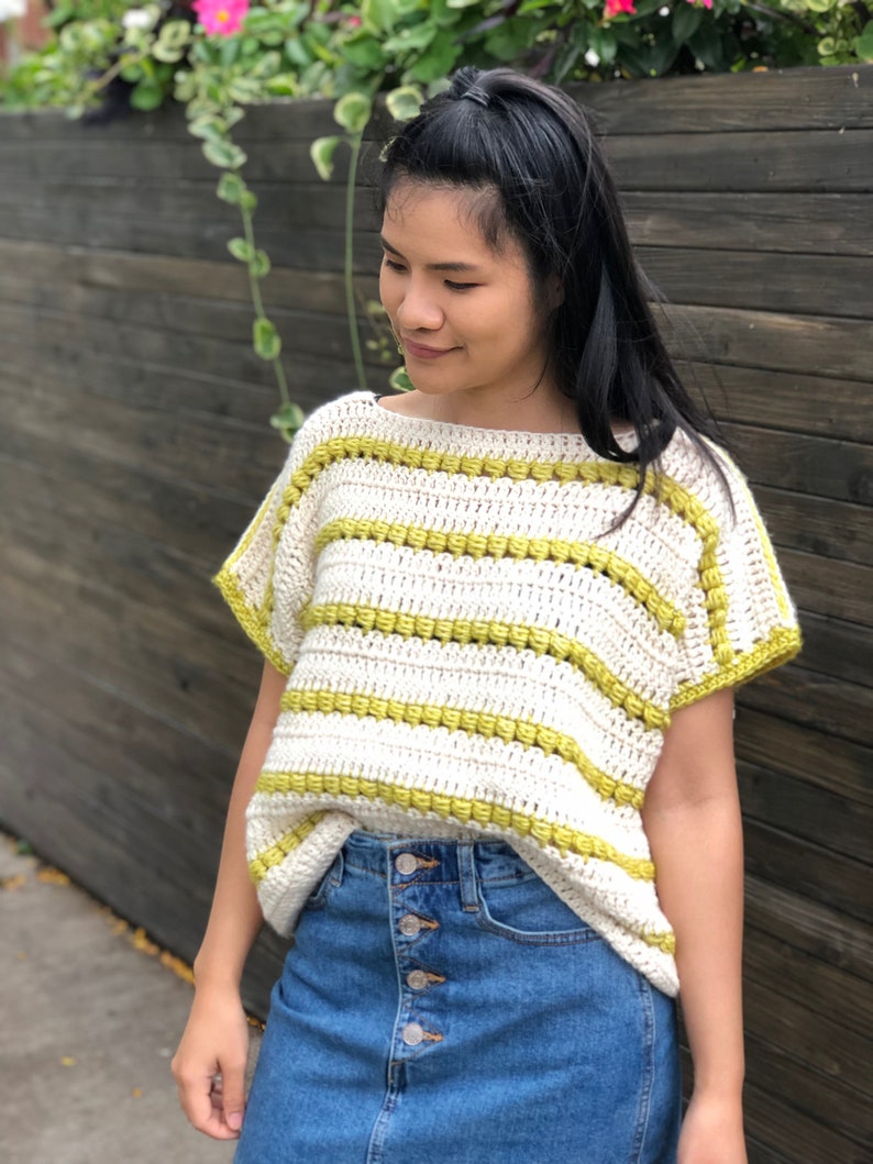 Relaxed Fit Crochet Top Pattern XS-XXL, PDF Includes Video Tutorial image 3