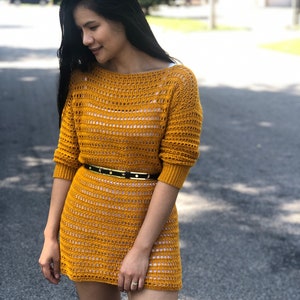 Crochet pattern: crochet sweater/dress pattern, pdf file and video tutorial for us women's XS XXL, crochet, crochet sweater, crochet dress image 4