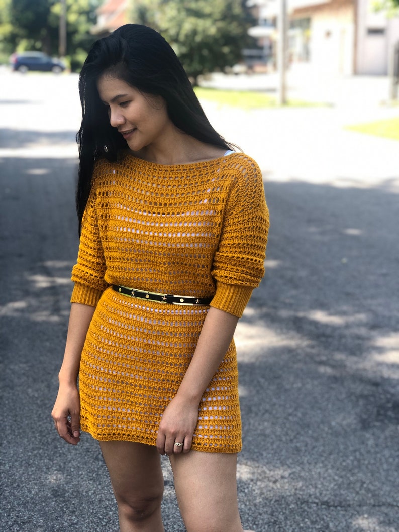 Crochet pattern: crochet sweater/dress pattern, pdf file and video tutorial for us women's XS XXL, crochet, crochet sweater, crochet dress image 4