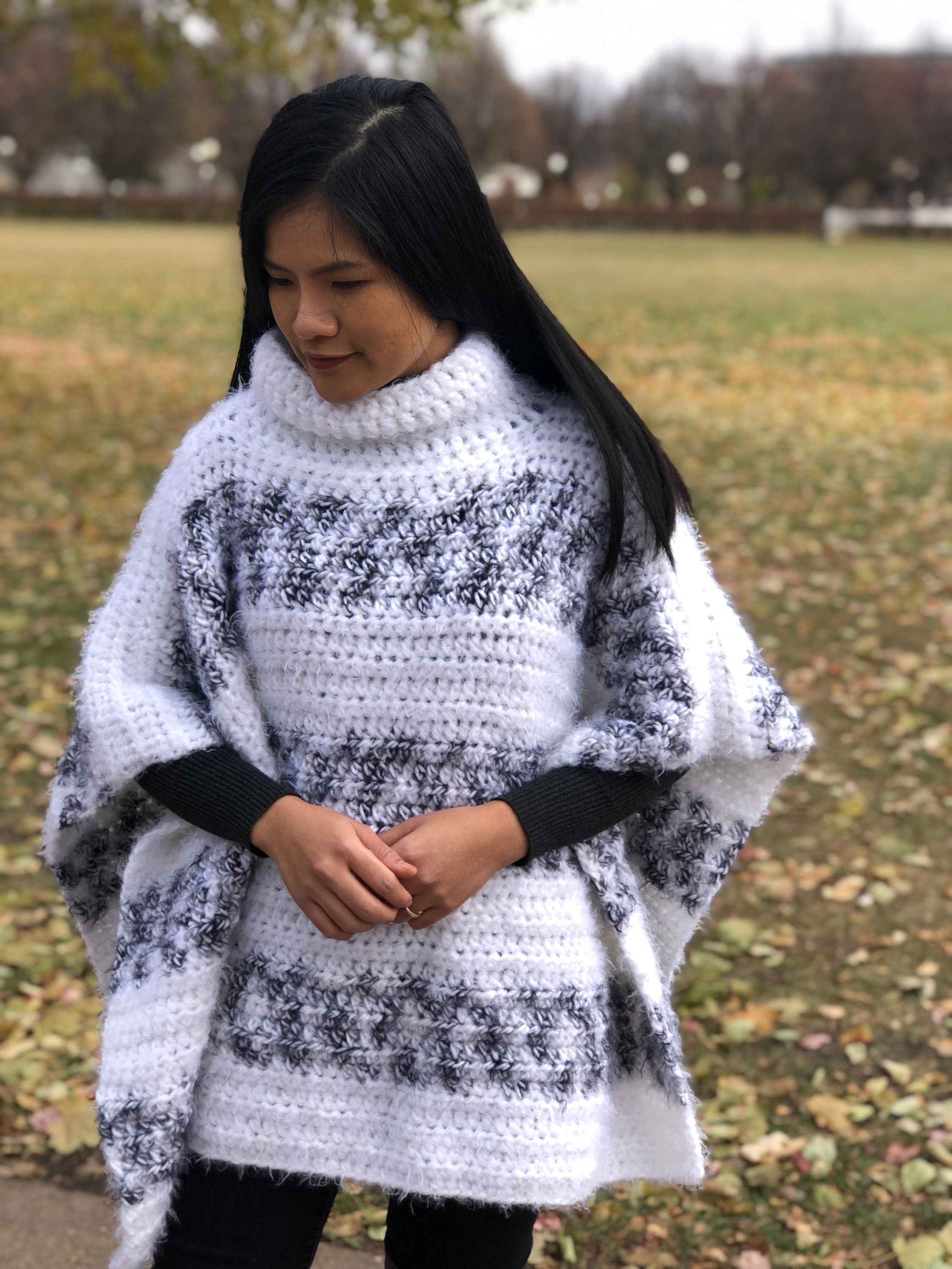 Crochet Cozy Poncho PDF file Pattern and Video Tutorial for us | Etsy