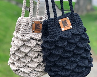 Crochet Pattern : Crochet crocodile stitch crochet bag Pattern, PDF file and video tutorial, crochet bag pattern, crochet bag, crochet purse