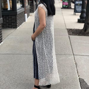Crochet pattern: crochet summer long vest pattern pdf file and video tutorial sizes us women's XS-XXL, crochet vest, crochet summer vest