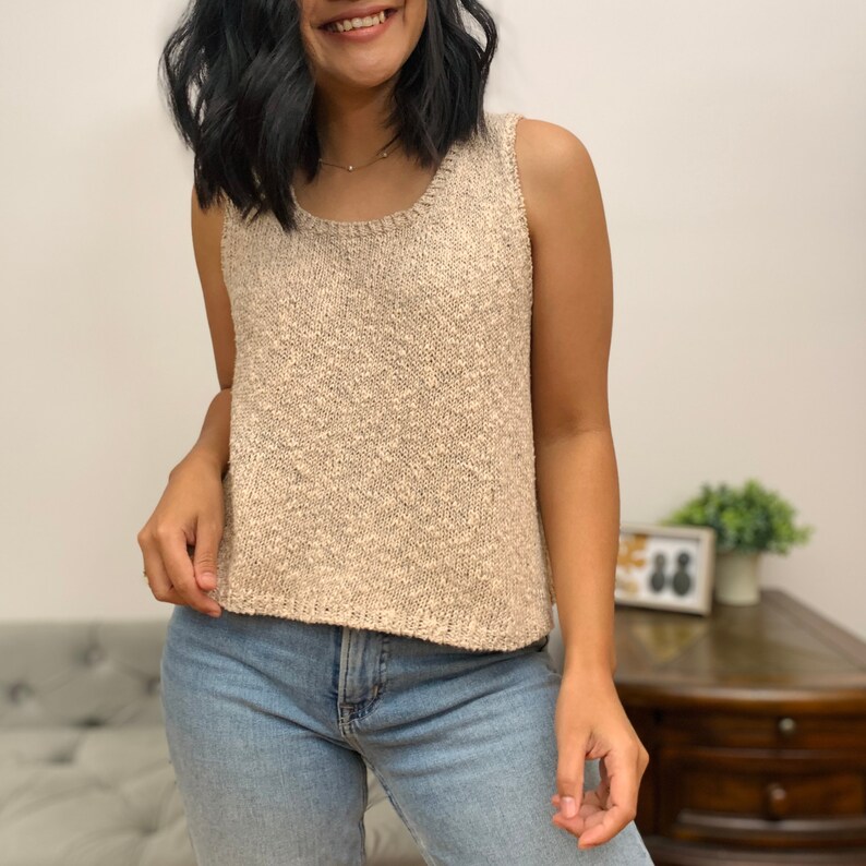 Easy Knitted Tank Top Pattern PDF & Video Tutorial Etsy