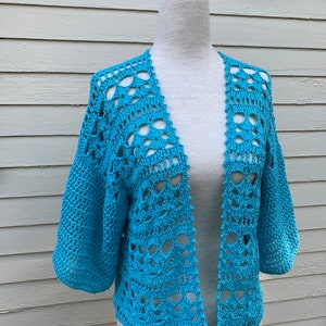 Summer cardigan crochet pattern. Pdf file and video tutorial US women's XS-XXL, crochet pattern, crochet, crochet cardigan image 8