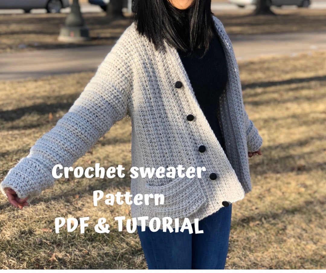 Buy Crochet Sweater Pattern PDF File and Video Tutorial Tutorial Us  Women's Size XS XL Online in India