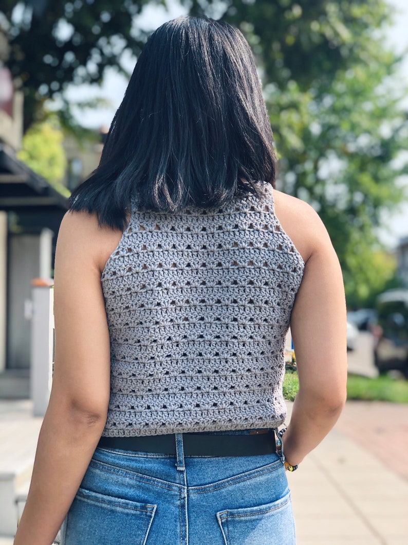 Crochet halter top pattern PDF file and photo tutorial as Etsy