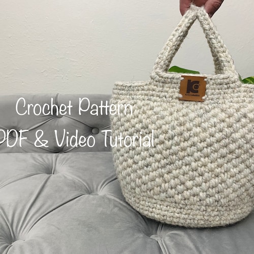 Crochet Basket Bag Pattern PDF Digital Download and Video - Etsy