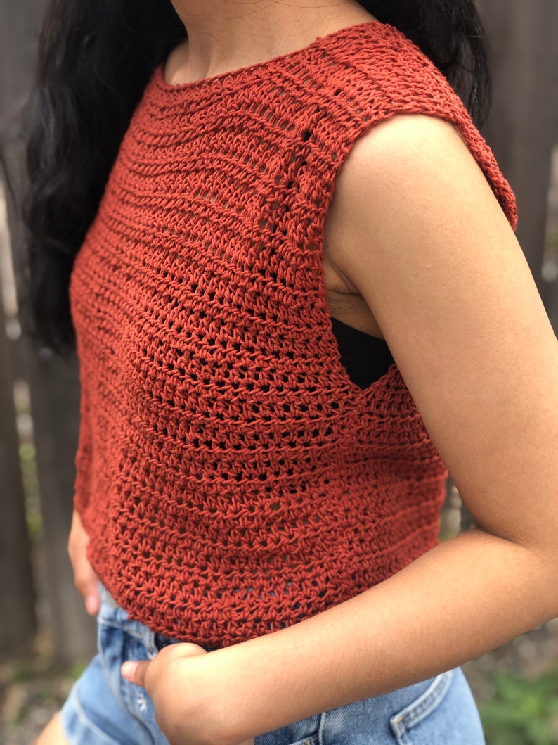 Crochet Pattern : Crochet summer top pattern. Pdf file and video tutorial US women's sizes XS-XXL. crochet top pattern, crochet pattern image 8