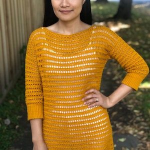 Crochet pattern: crochet sweater/dress pattern, pdf file and video tutorial for us women's XS XXL, crochet, crochet sweater, crochet dress image 3