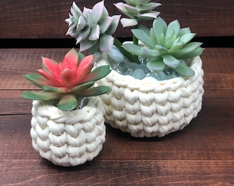Crochet Flower Pot Pattern: Basic, Mini Sizes (PDF File, Video Tutorial)