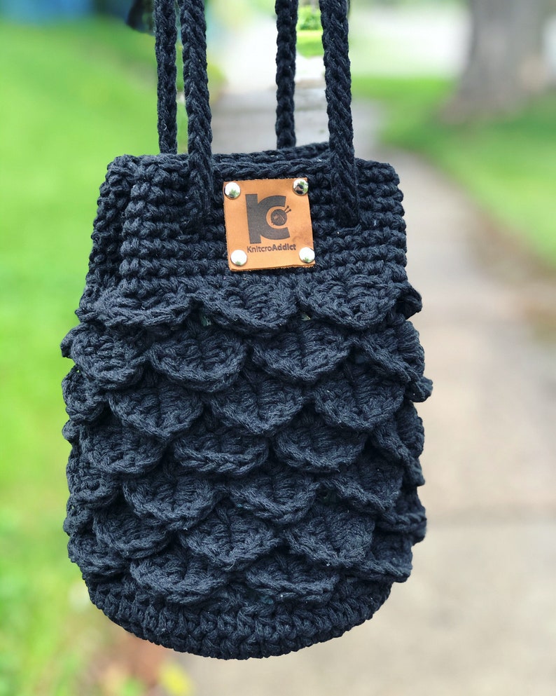 Crochet Pattern : Crochet crocodile stitch crochet bag Pattern, PDF file and video tutorial, crochet bag pattern, crochet bag, crochet purse image 10