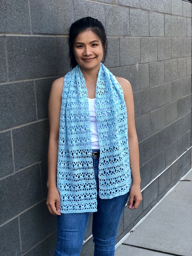 Lacey Crochet Scarf Pattern PDF (video Tutorial Included) - Etsy