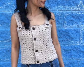 Easy Crochet Top Pattern PDF, Crochet Tank Top, Customizable Design for your summer crochet wardrobe.